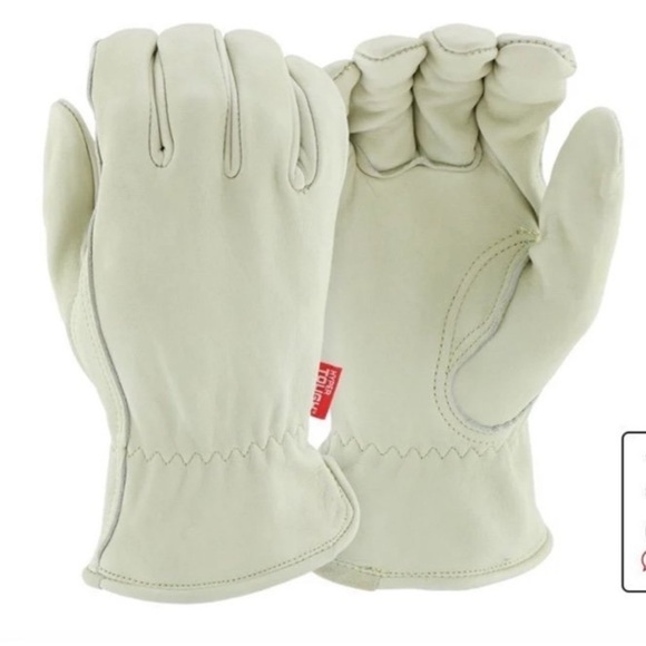 NEW GENUINE LEATHER WORK GLOVES, Hyper Tough heavy duty cowhide work gloves - Picture 1 of 4